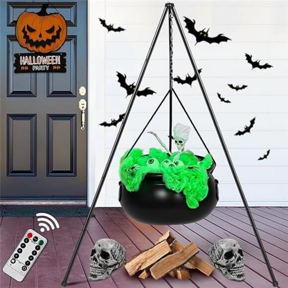 Halloween Decorations Outdoor Indoor,Large Witches Cauldron on 52" Tripod - Picture 7 of 7